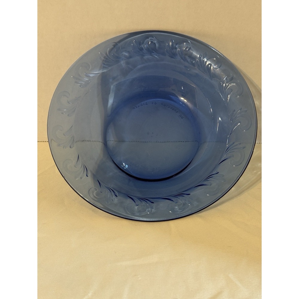Fire-King Sapphire Blue Swirl 7.5" Glass Bowl USA Vintage Anchor Hocking‎